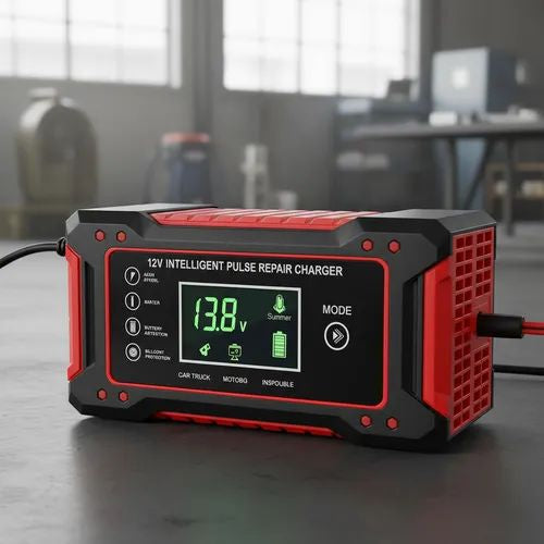 Cargador de batería 12V con pantalla