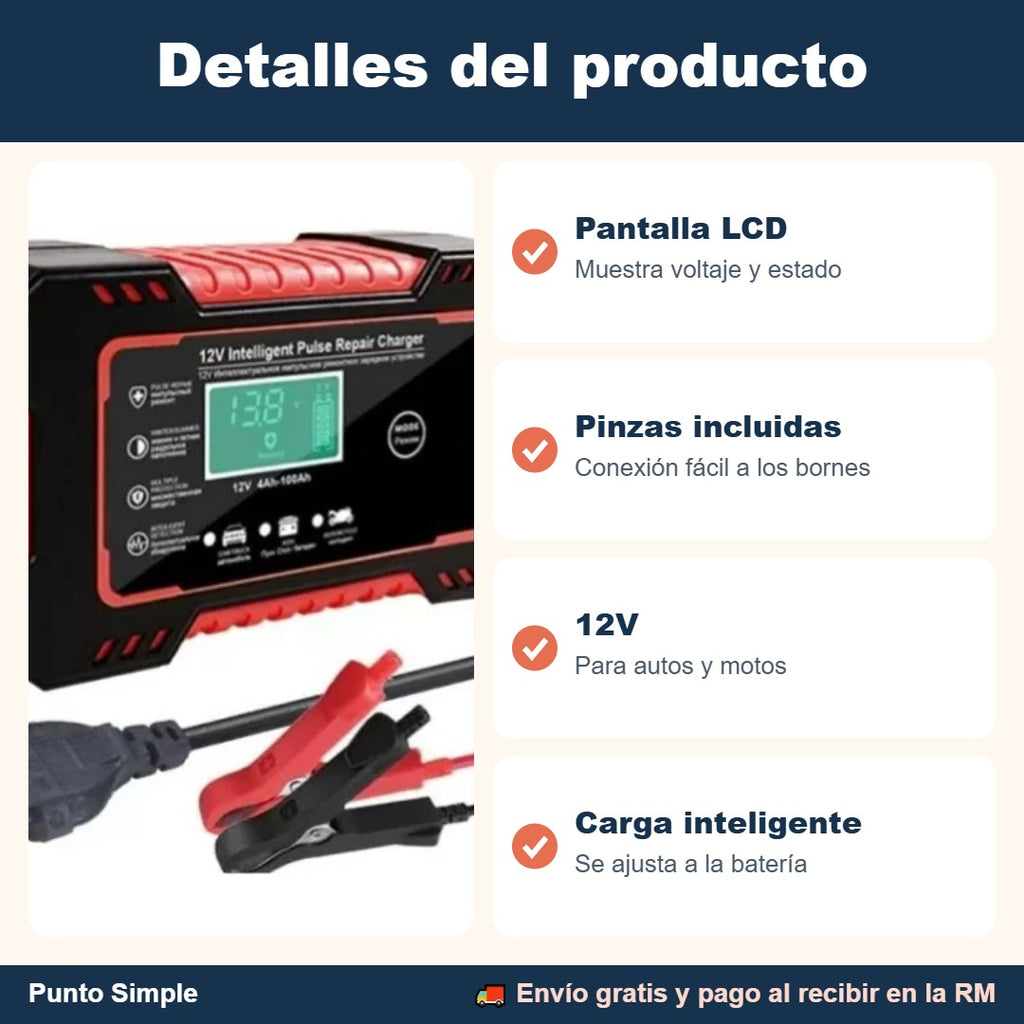 Detalles del cargador de batería