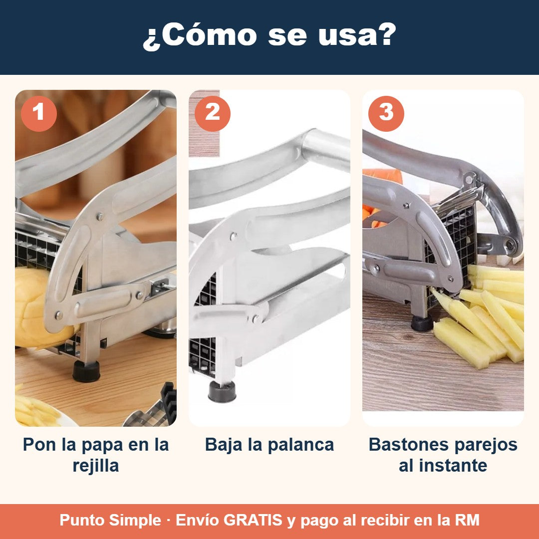 Cómo se usa el cortador de papas fritas