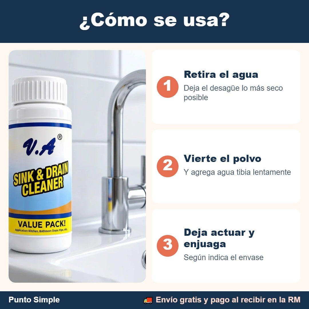 Cómo se usa el polvo destapa cañerías