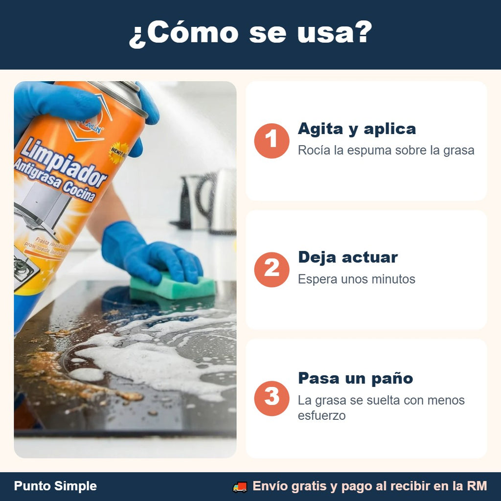 Cómo se usa la espuma antigrasa
