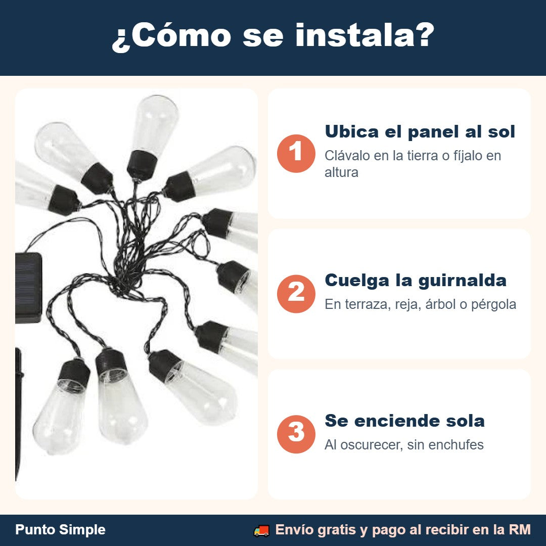 Cómo se instala la guirnalda solar