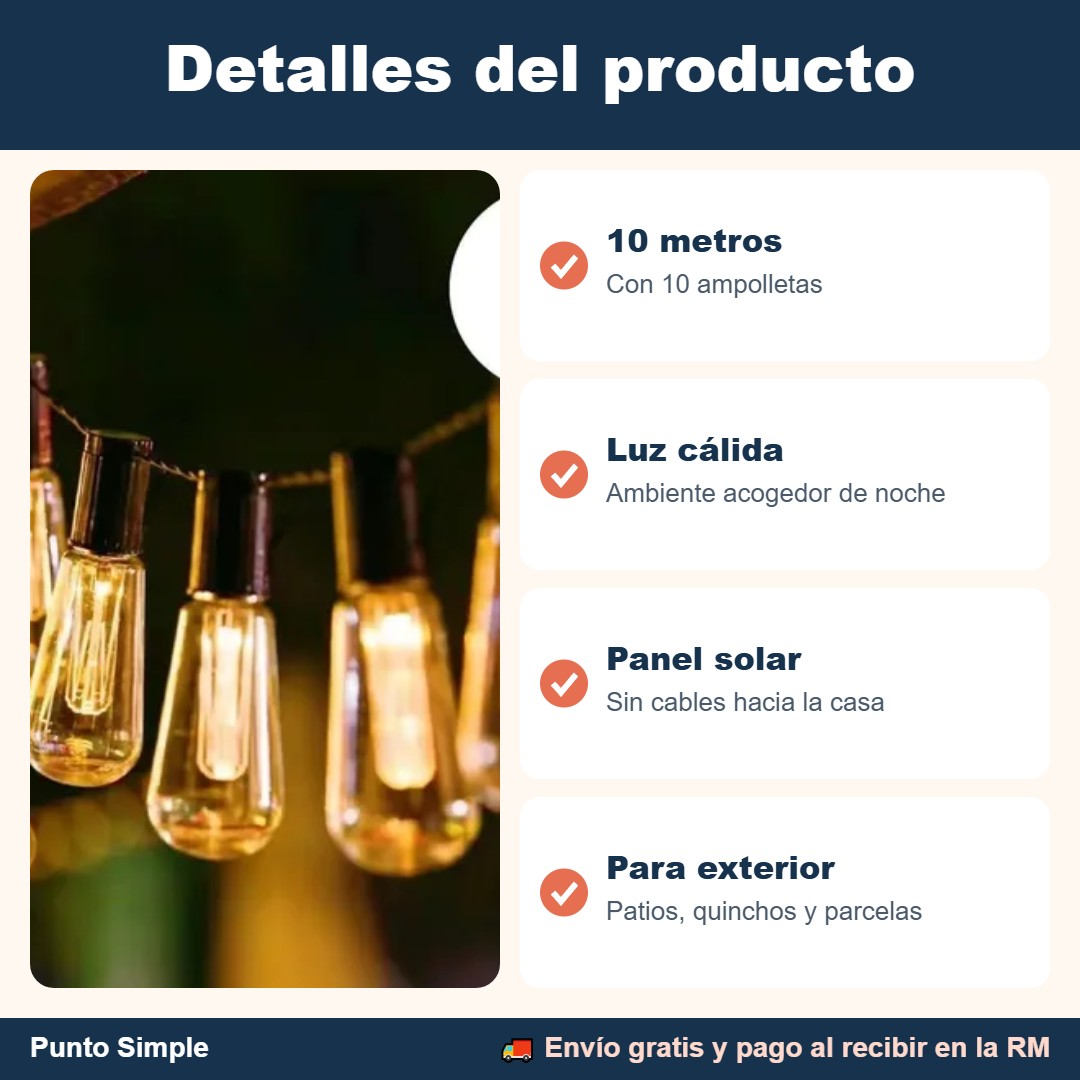 Detalles de la guirnalda solar
