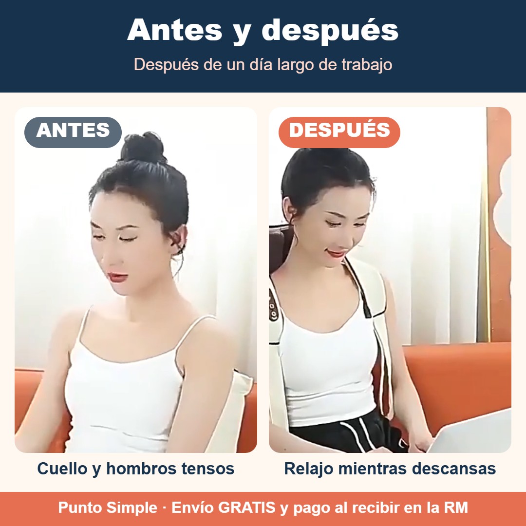 Antes y después de usar el masajeador