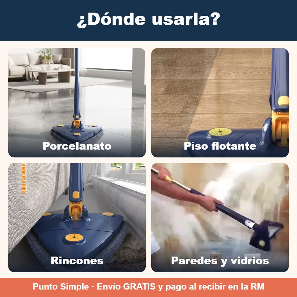 Dónde usar la mopa: porcelanato, piso flotante, rincones y paredes