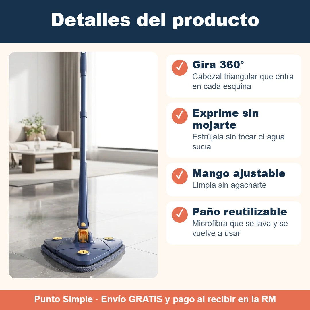 Detalles de la mopa giratoria 360°