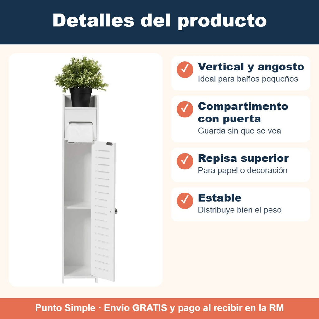 Detalles del mueble organizador de baño