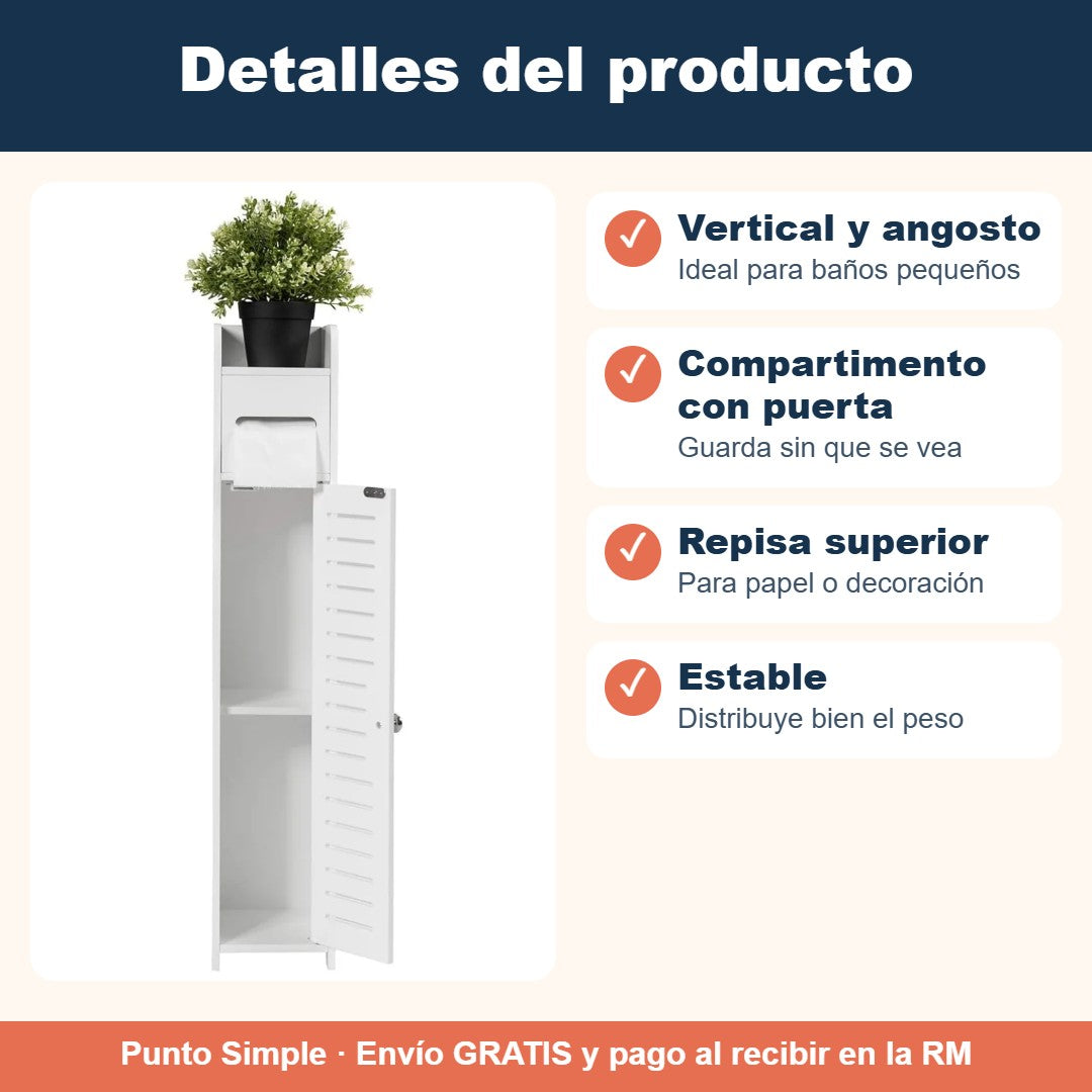 Detalles del mueble organizador de baño
