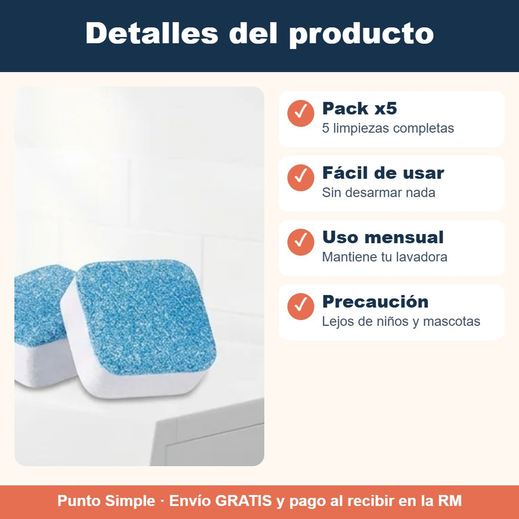 Detalles de las pastillas de limpieza