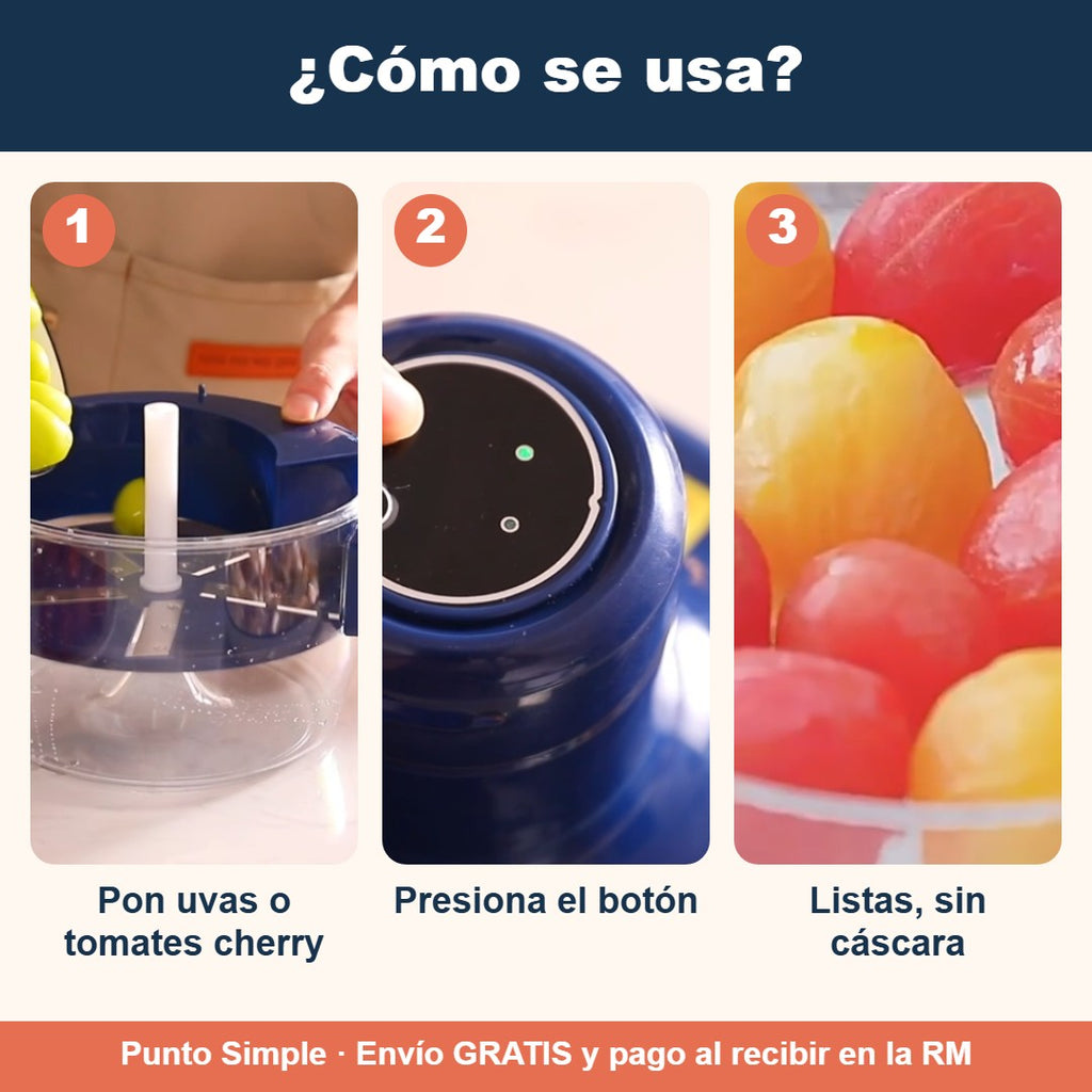 Cómo se usa la peladora eléctrica en 3 pasos