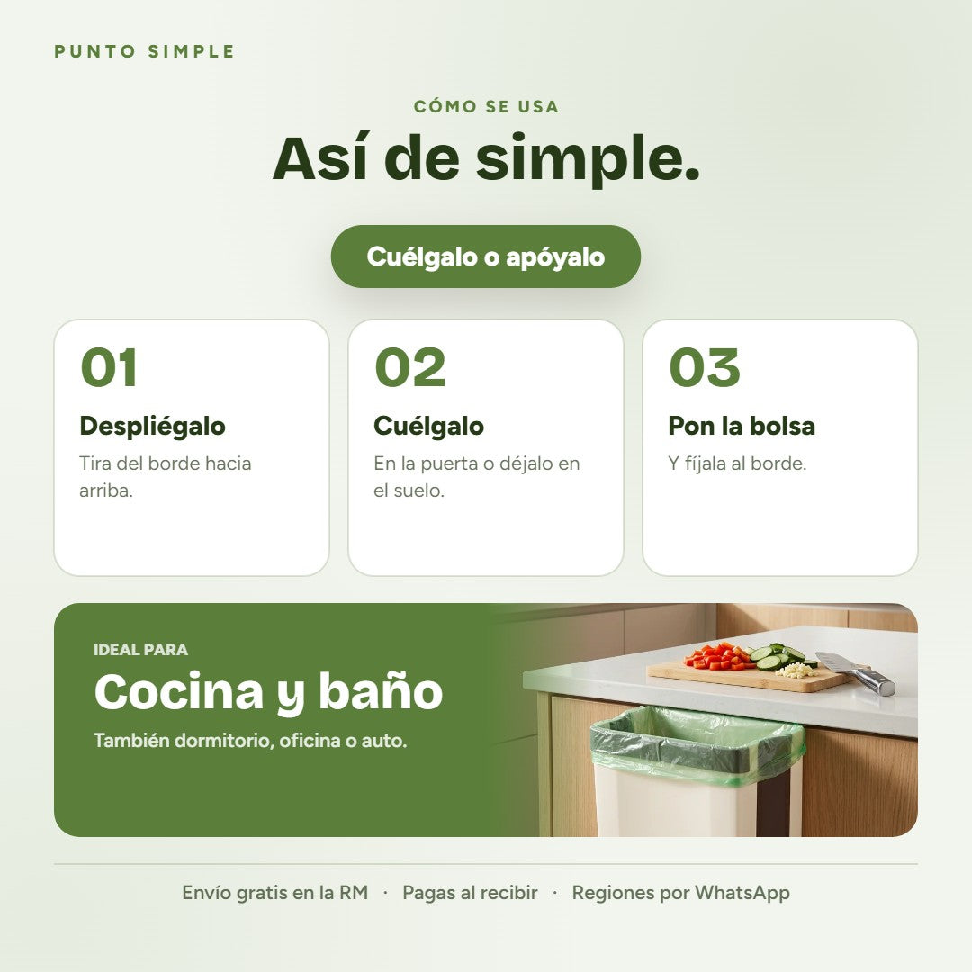 Basurero Plegable - Cómo se usa