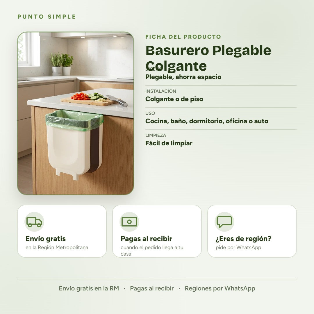 Basurero Plegable - Ficha del producto