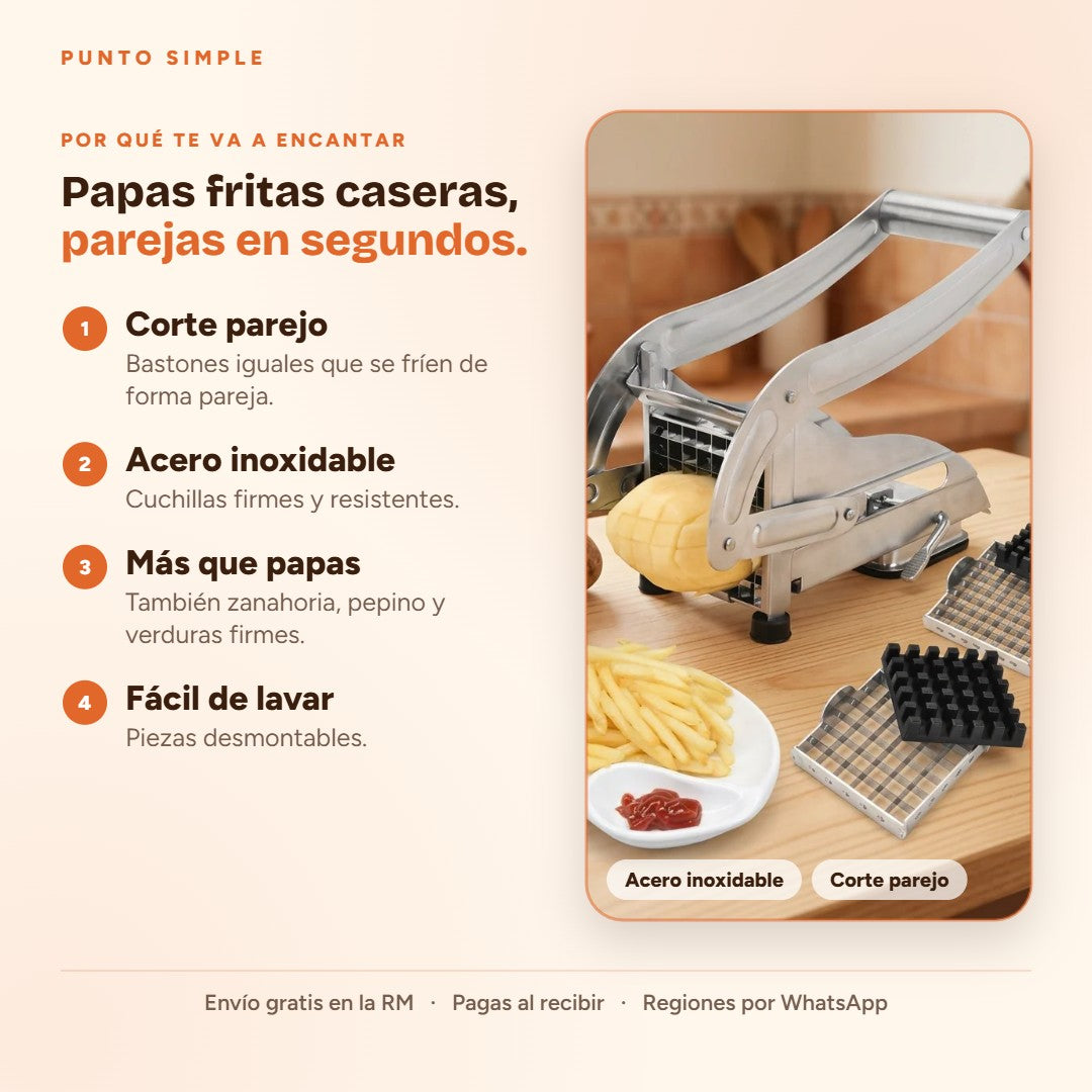 Cortador de Papas Fritas - Por qué te va a encantar