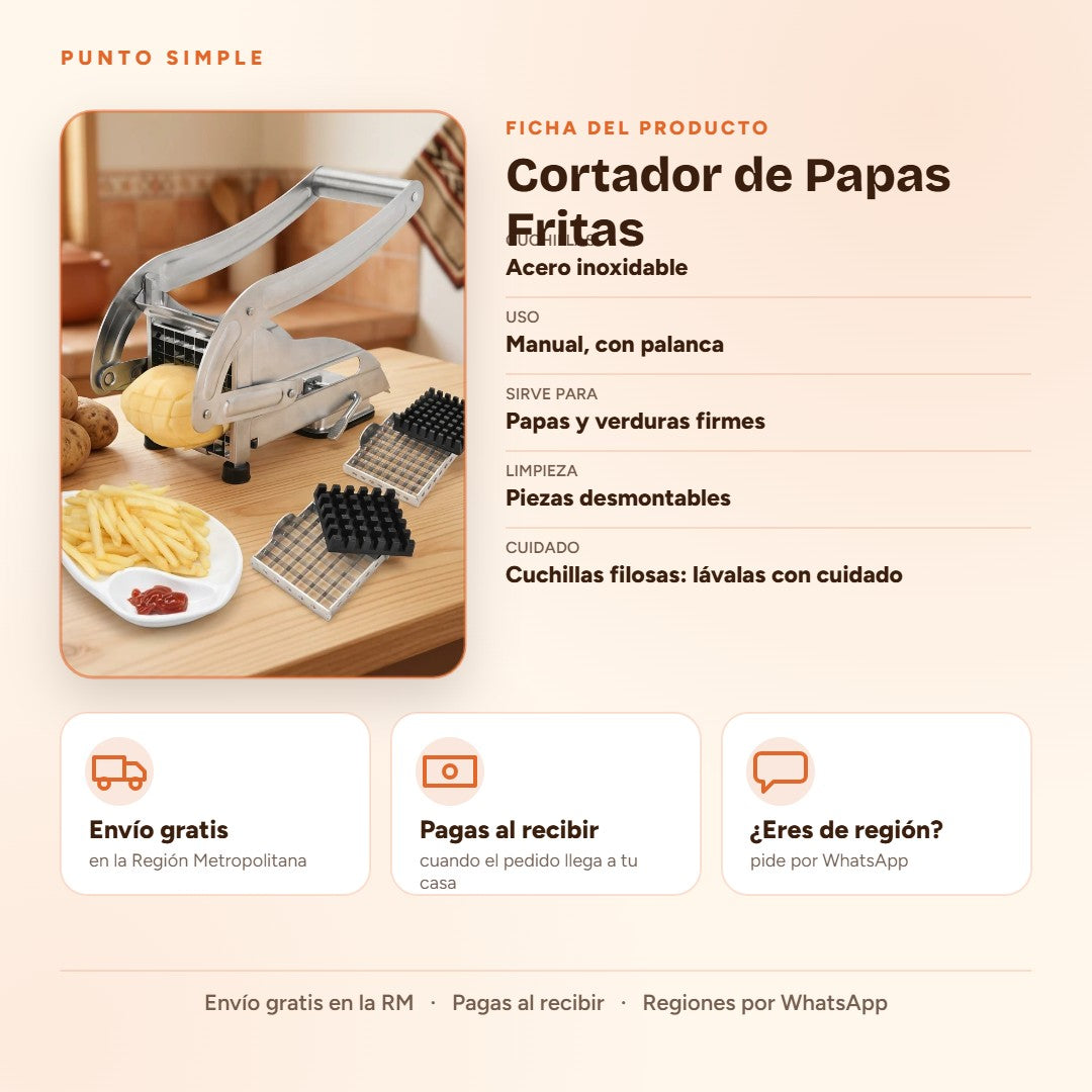 Cortador de Papas Fritas - Ficha del producto