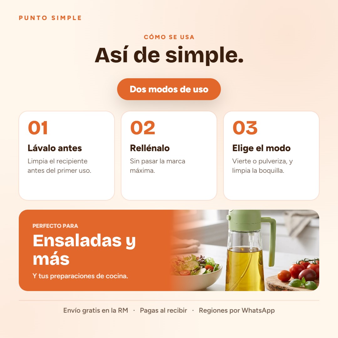 Dispensador de Aceite 2 en 1 - Cómo se usa