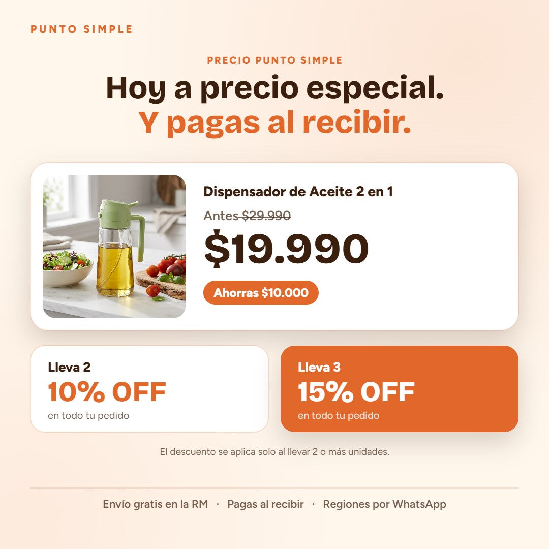 Dispensador de Aceite 2 en 1 - Precio y ofertas