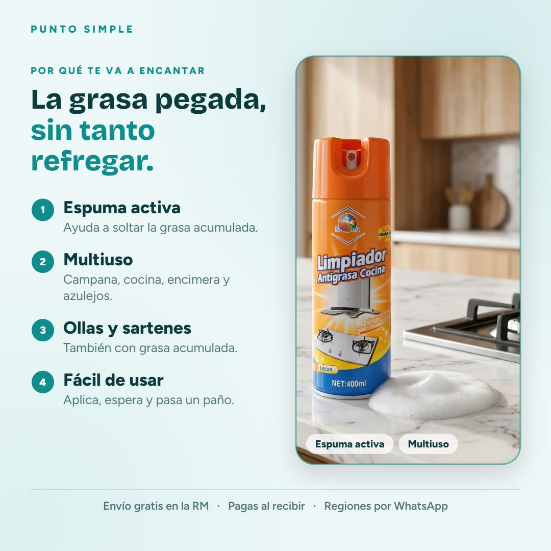 Espuma Antigrasa - Por qué te va a encantar
