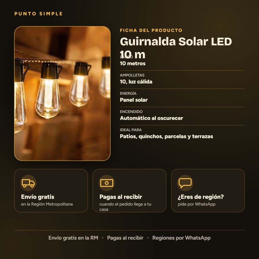 Guirnalda Solar LED - Ficha del producto