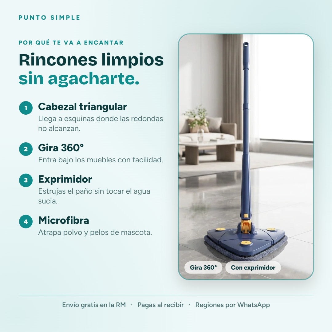 Mopa Giratoria 360° - Por qué te va a encantar