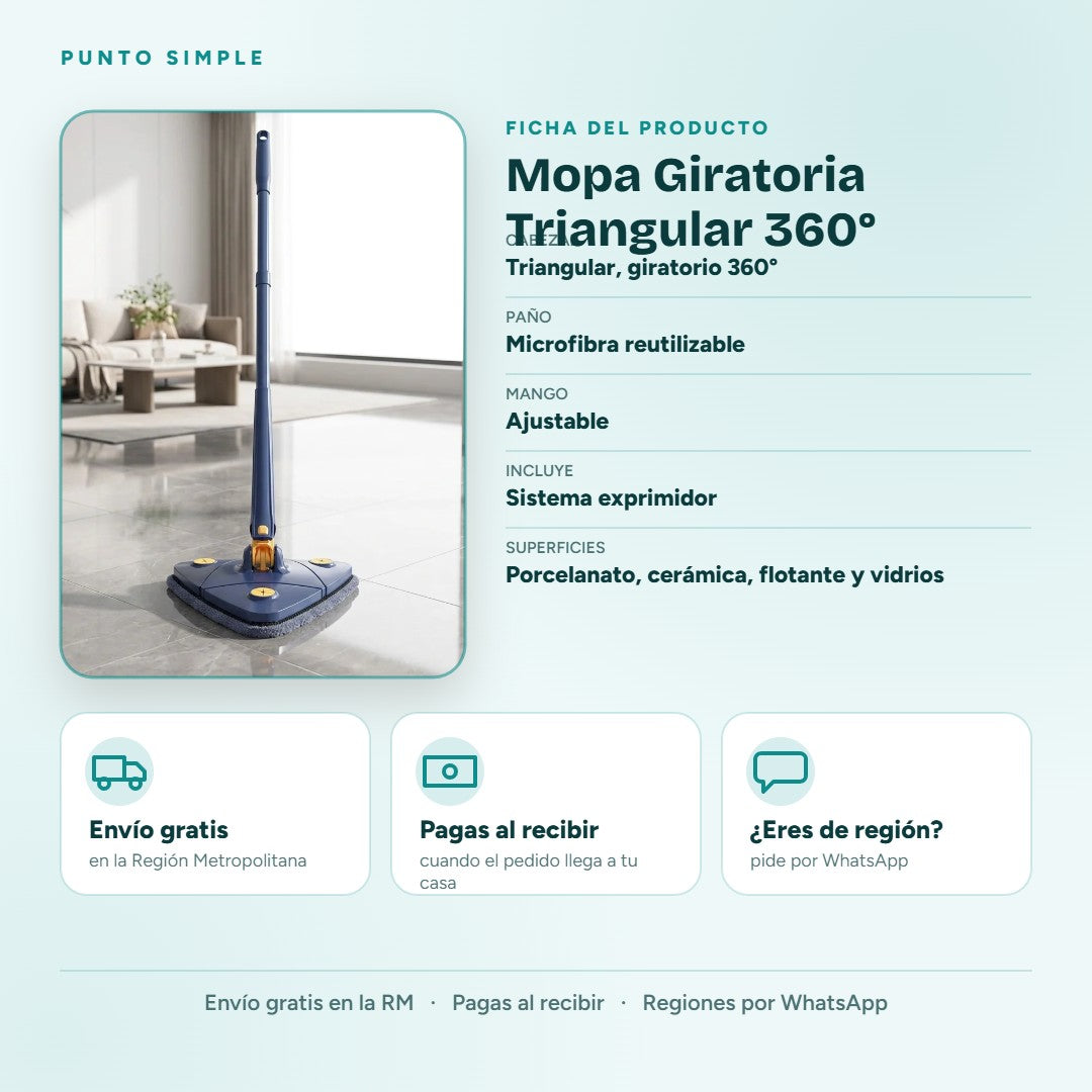 Mopa Giratoria 360° - Ficha del producto