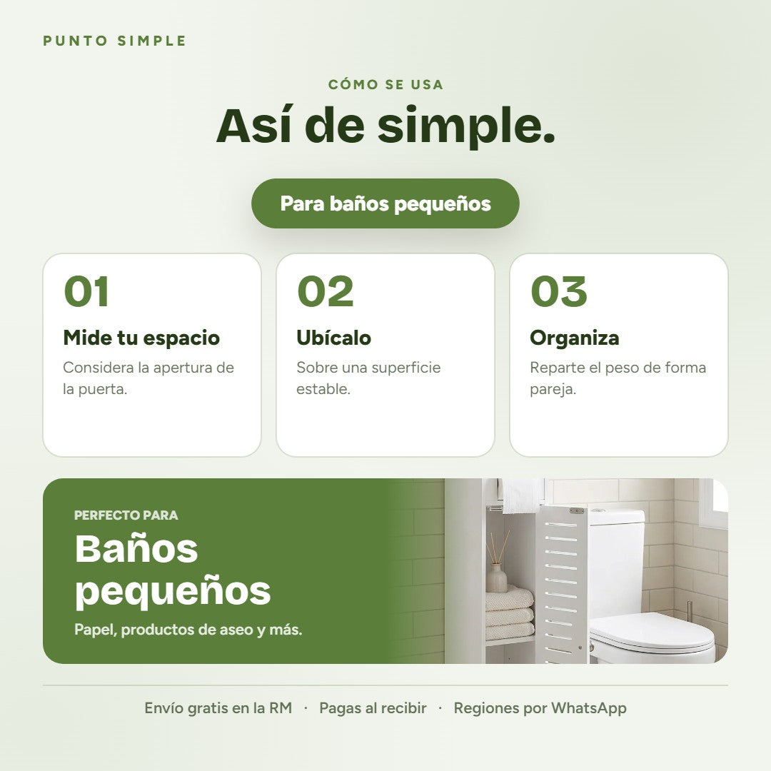 Mueble Organizador Angosto - Cómo se usa