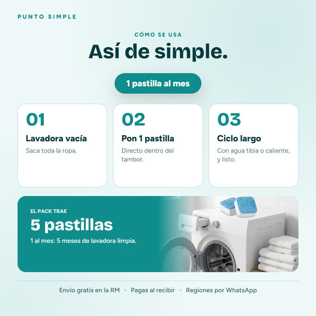 Pastillas para Lavadora - Cómo se usa