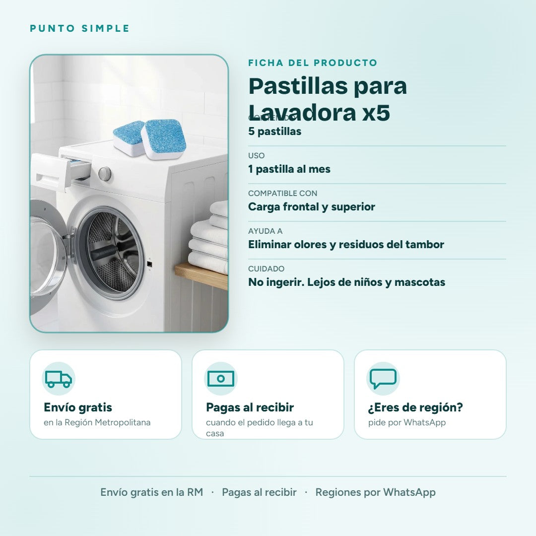 Pastillas para Lavadora - Ficha del producto