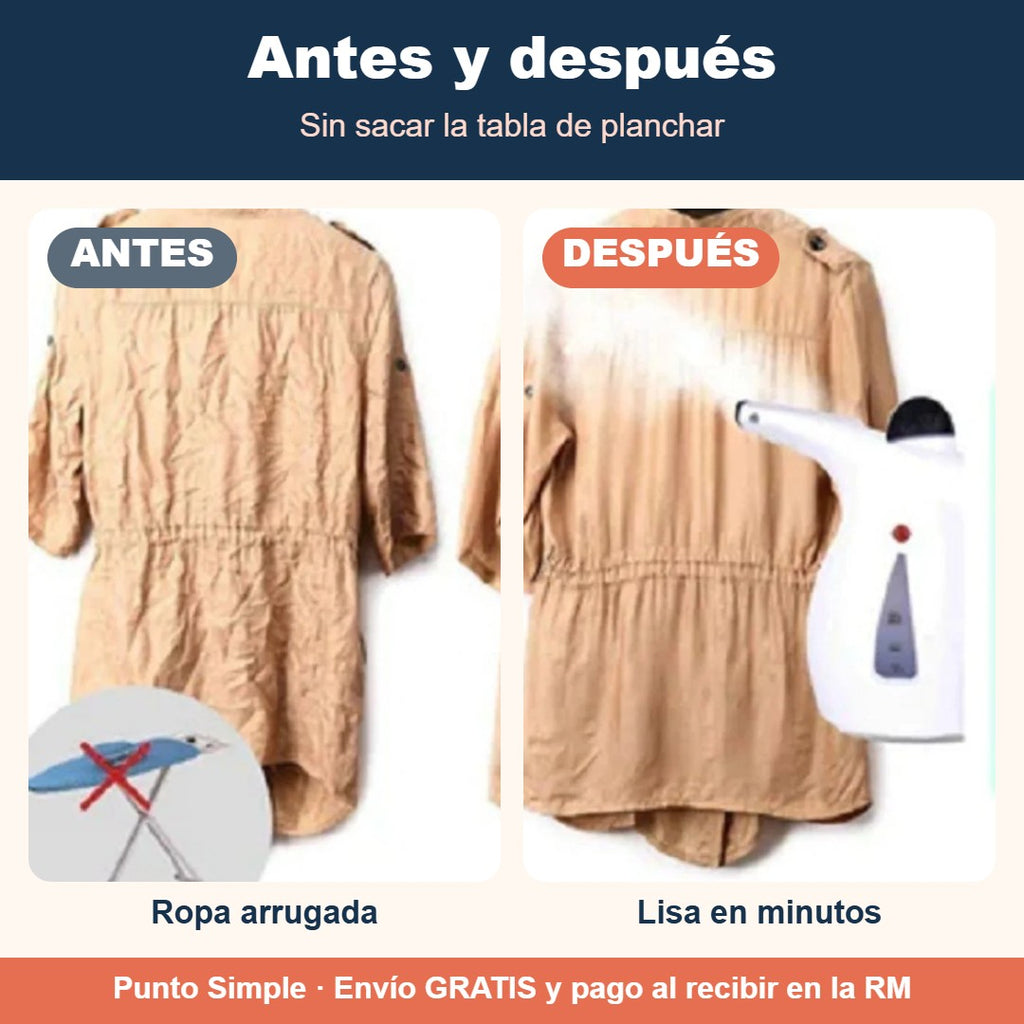 Antes y después con la plancha a vapor