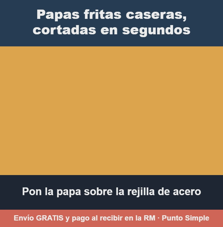 Cortador de papas fritas en uso real