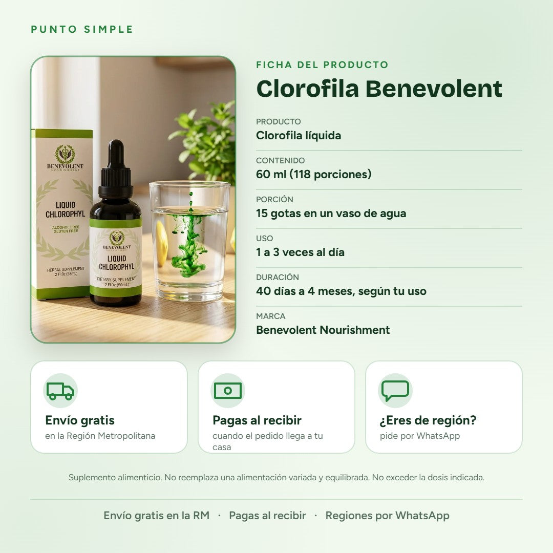 Clorofila Benevolent - Ficha del producto