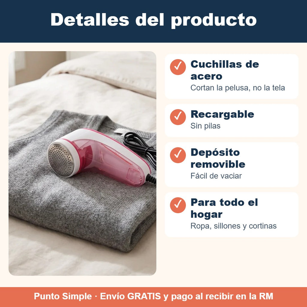 Detalles del removedor de pelusas