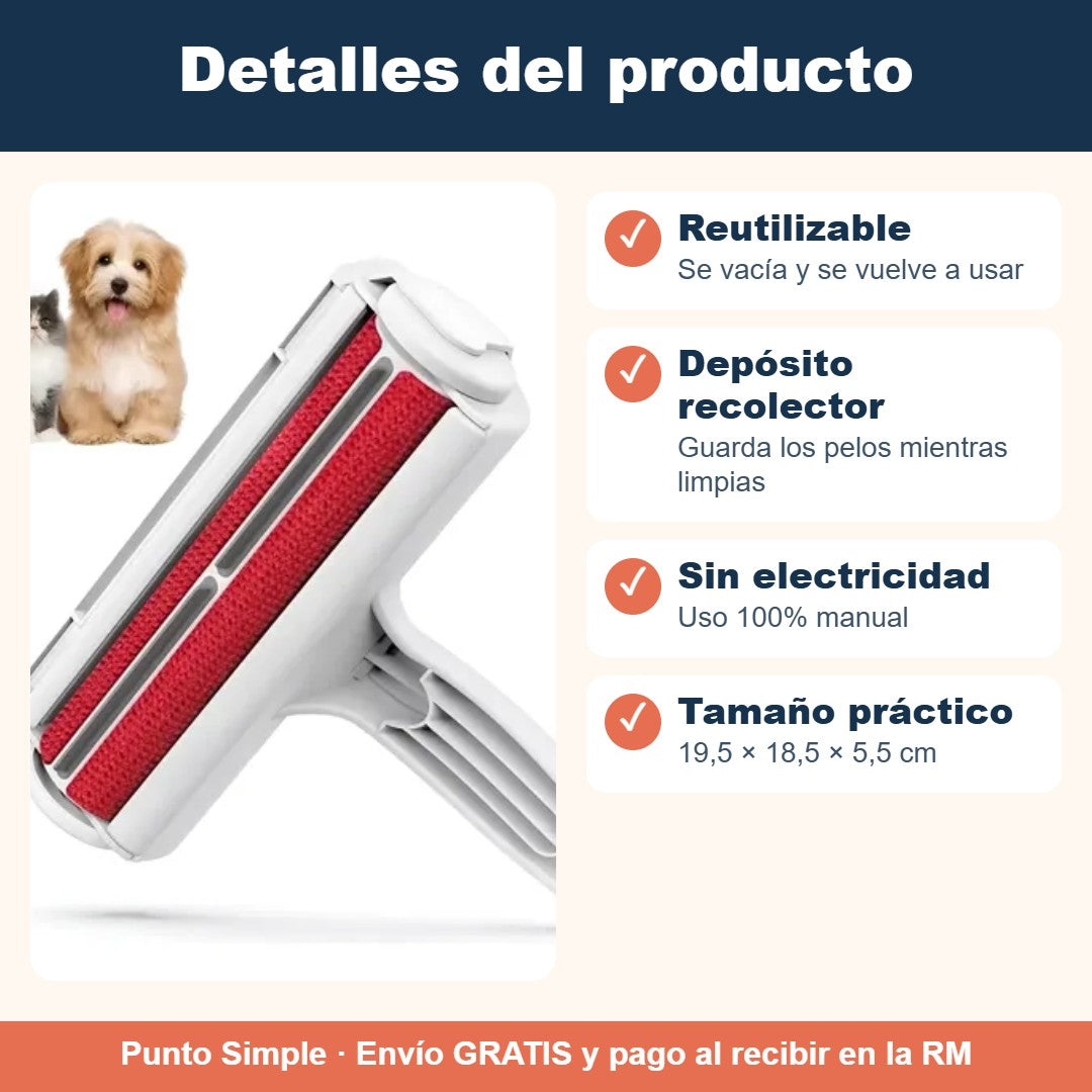 Detalles del rodillo quitapelos